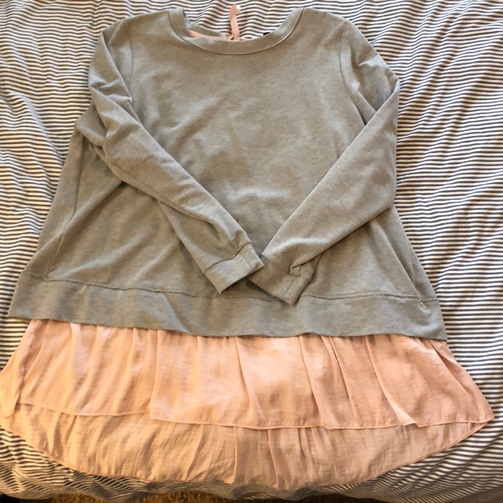 Lane Bryant gray and pink tunic top